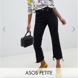 ASOS denim petite Egerton cropped flare pants
